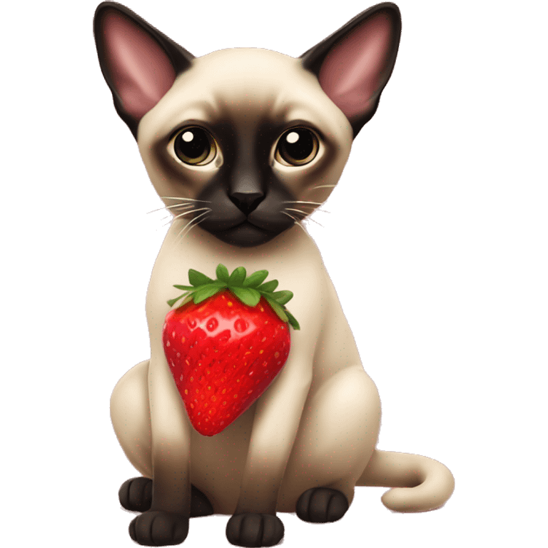 Siamese with red strawberry jumper  emoji