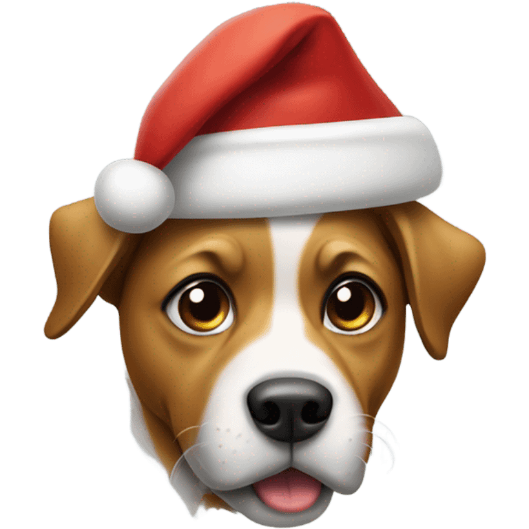 dog with santa hat emoji