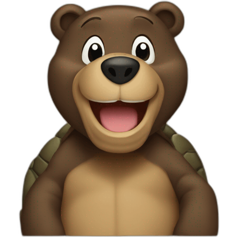 Turtle back brown bear happy  emoji