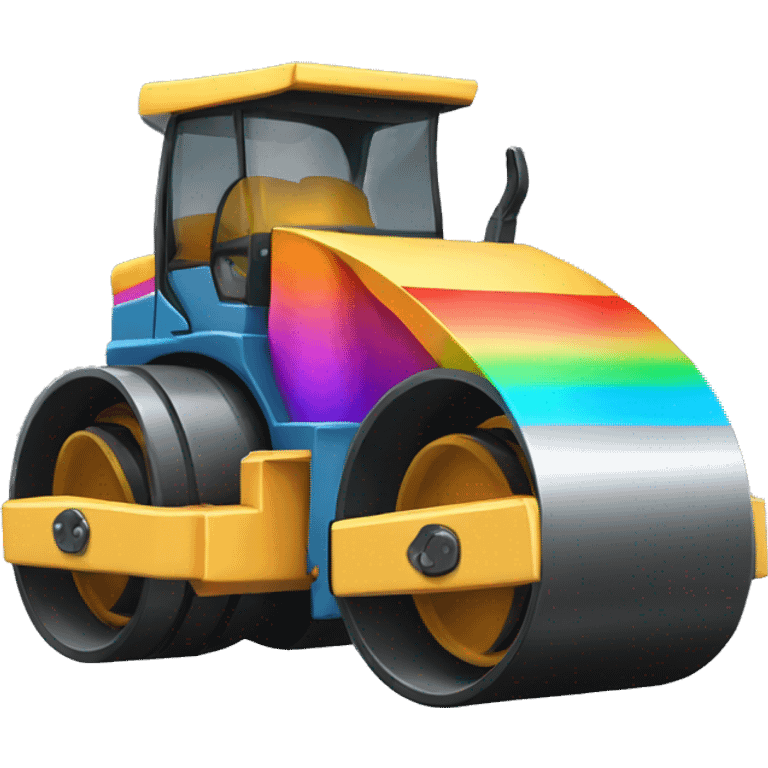 rainbow colored road roller emoji