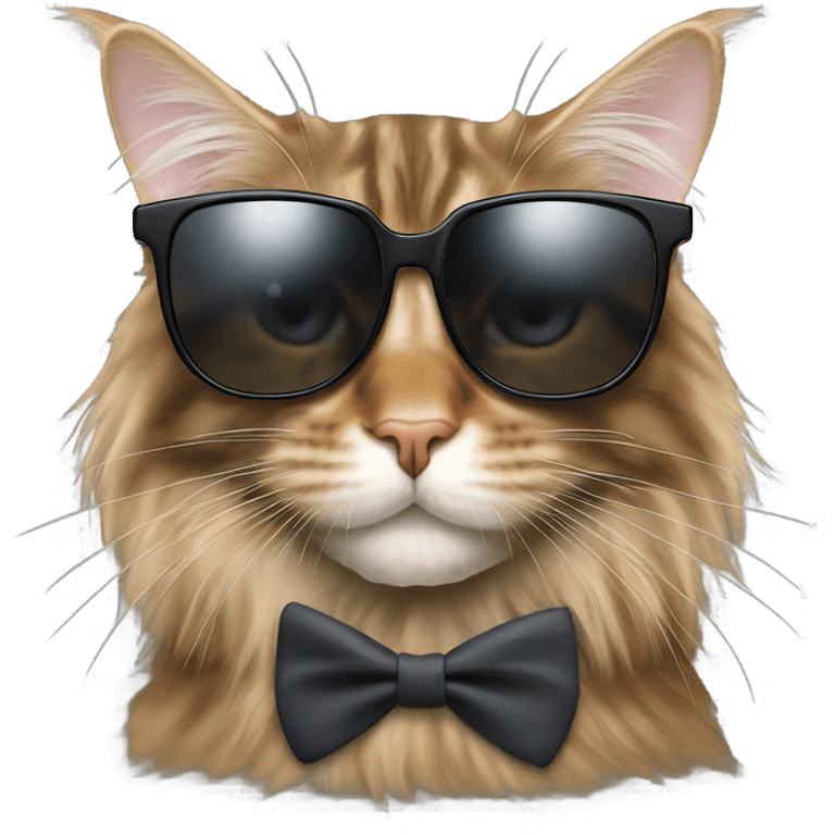 Maincoon Tabby cat with sunglasses emoji