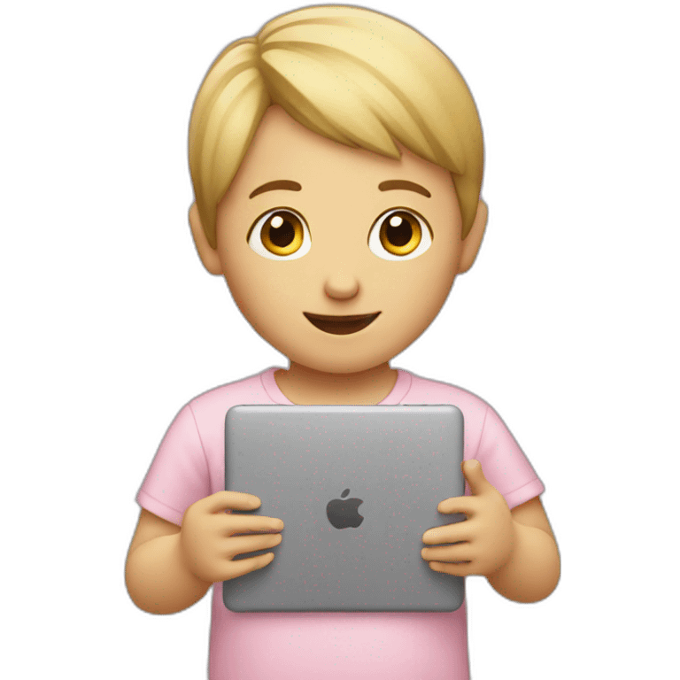 Child with iPad emoji