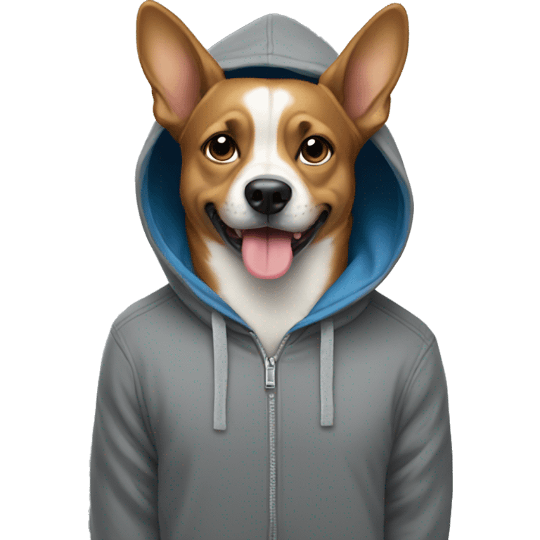 Dog wearing hoodie emoji