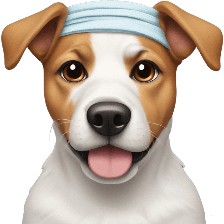 dog with skincare headband emoji