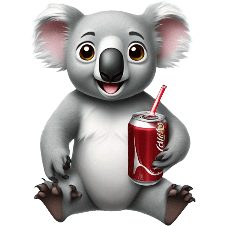 Koala with Dr. pepper soda emoji