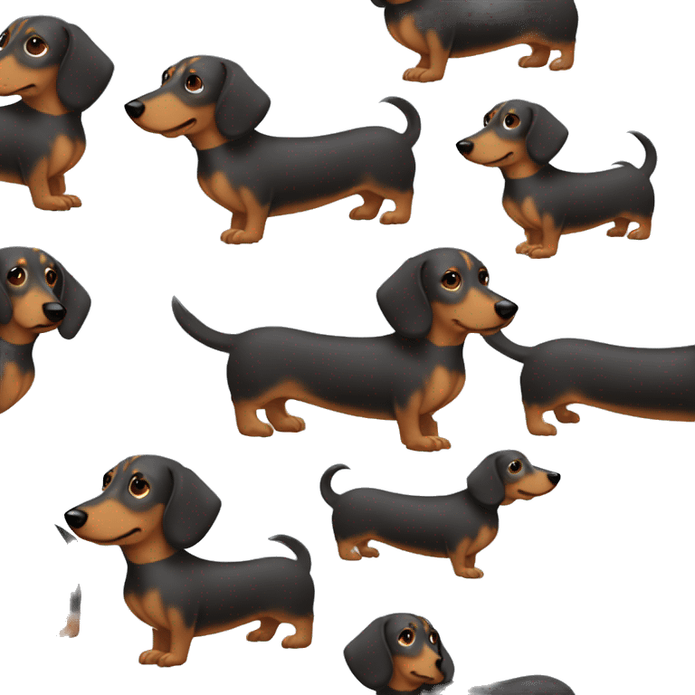 long haired dapple weiner dog emoji