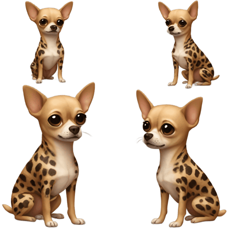 chihuahua wearing a leopard brown tracksuit  emoji