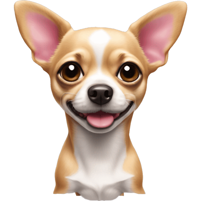 chihuahua crossed with a jack russel, PINK NOSE, short legs emoji