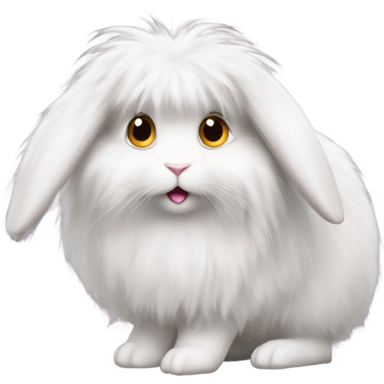 The Angora rabbit is in shock emoji