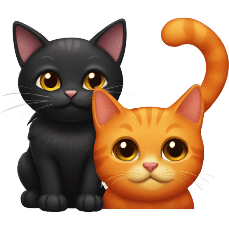 Black cat and orange cat emoji