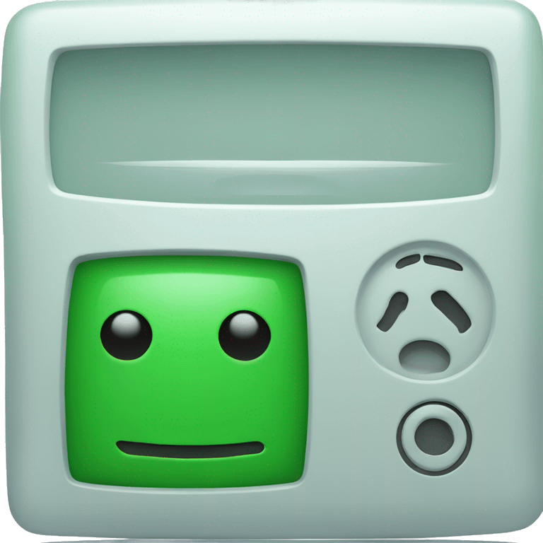 a green square with a computer in it emoji