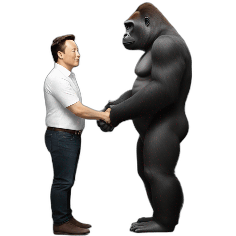 Gorilla handshakes Elon Musk emoji