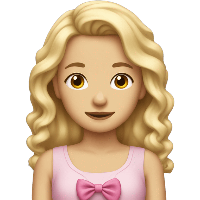 Blonde haired girl with bow emoji