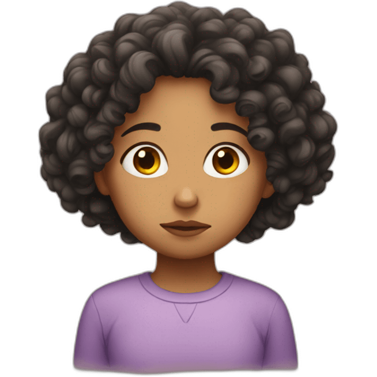 sad curly girl emoji