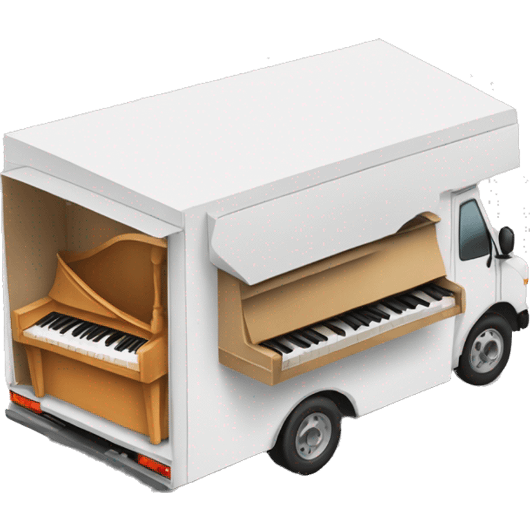 piano in a box truck, side angle  emoji