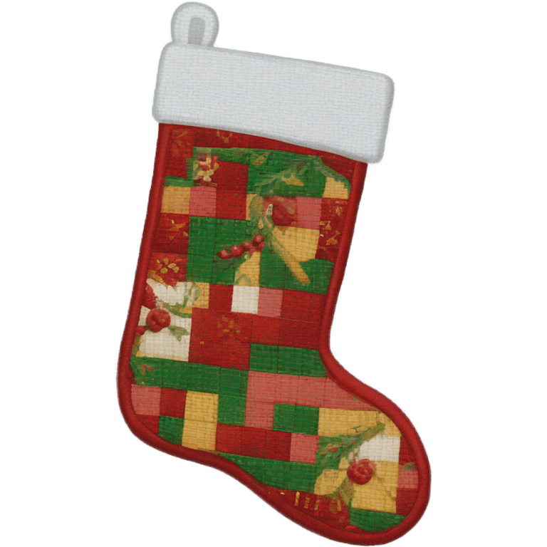 Needlepoint Christmas stocking emoji