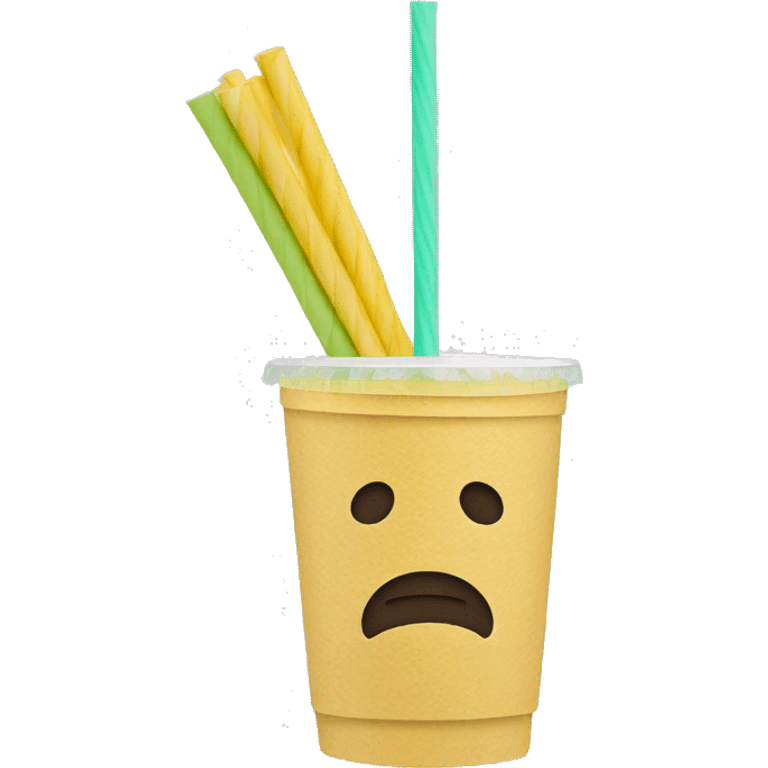 Colored Paper straw emoji