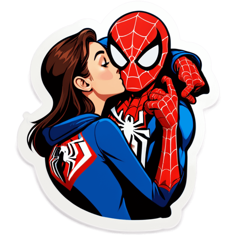 Spiderman kissed hule emoji