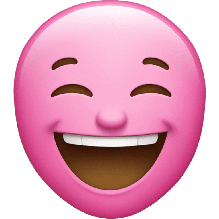 Pink laughing face  emoji