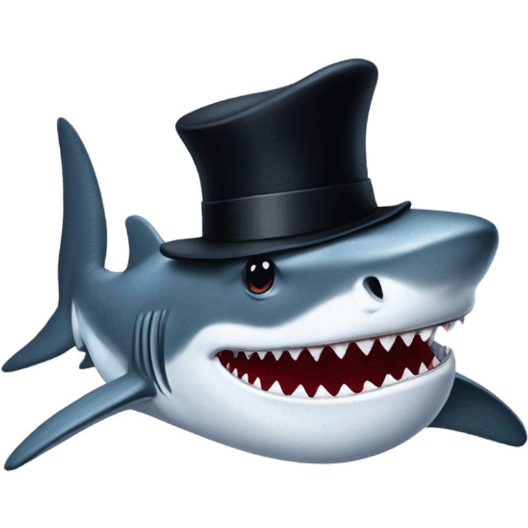 Shark with a top hat emoji