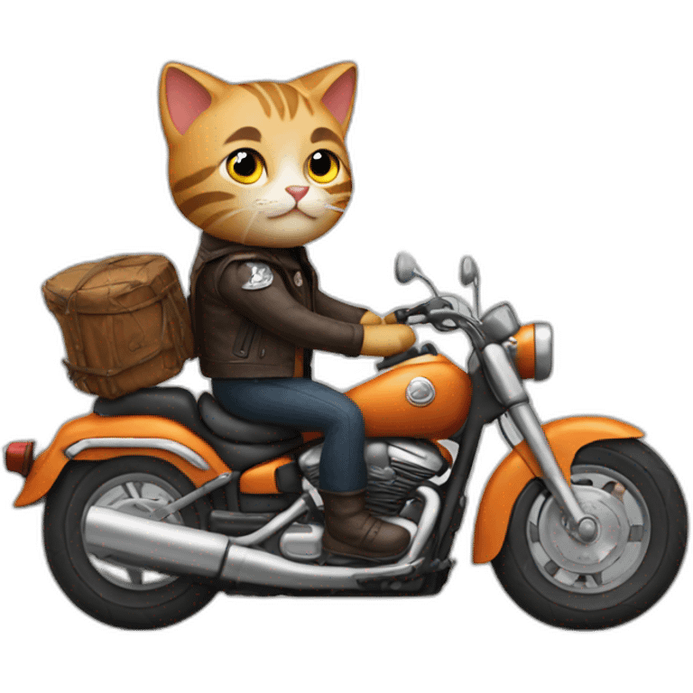 Cat riding a motorcycle emoji