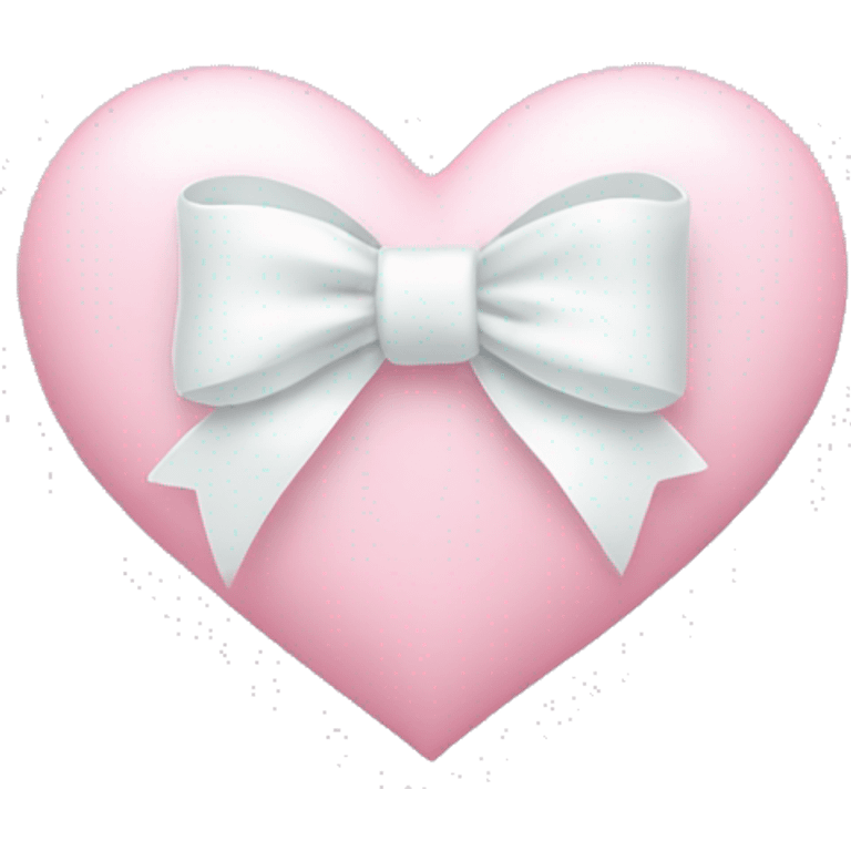 Pastel pink heart with white bow emoji