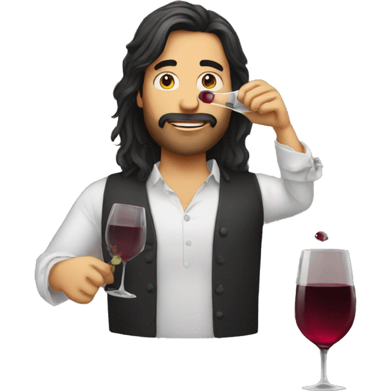 Long hair man drinking wine emoji