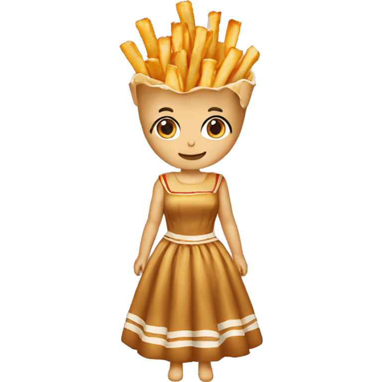 Poutine with a dress emoji