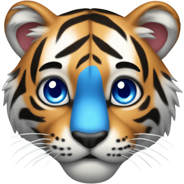 Tiger with blue heart emoji