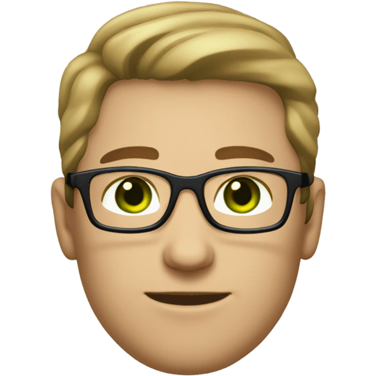 light skinned Caucasian male, green eyes, brown glasses and stubble emoji