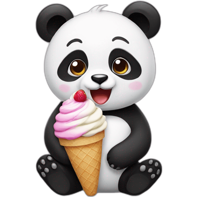 Panda eating ice cream emoji