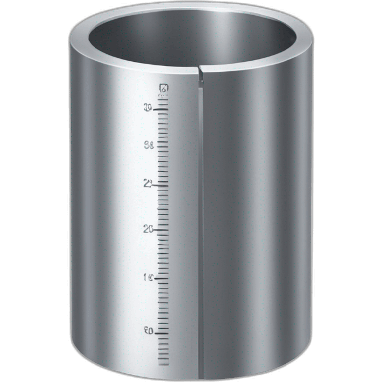 Metal Cylindrical metal measuring device with a flared top and a flared that taper toward a thinner center emoji