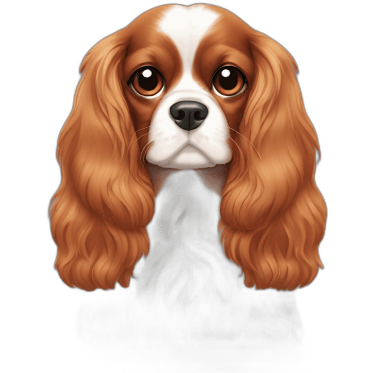 Cavalier king Charles spaniel with heart emoji