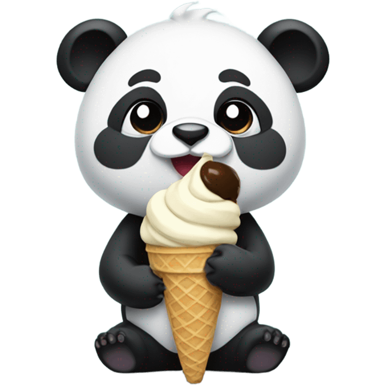 Panda eating ice cream emoji