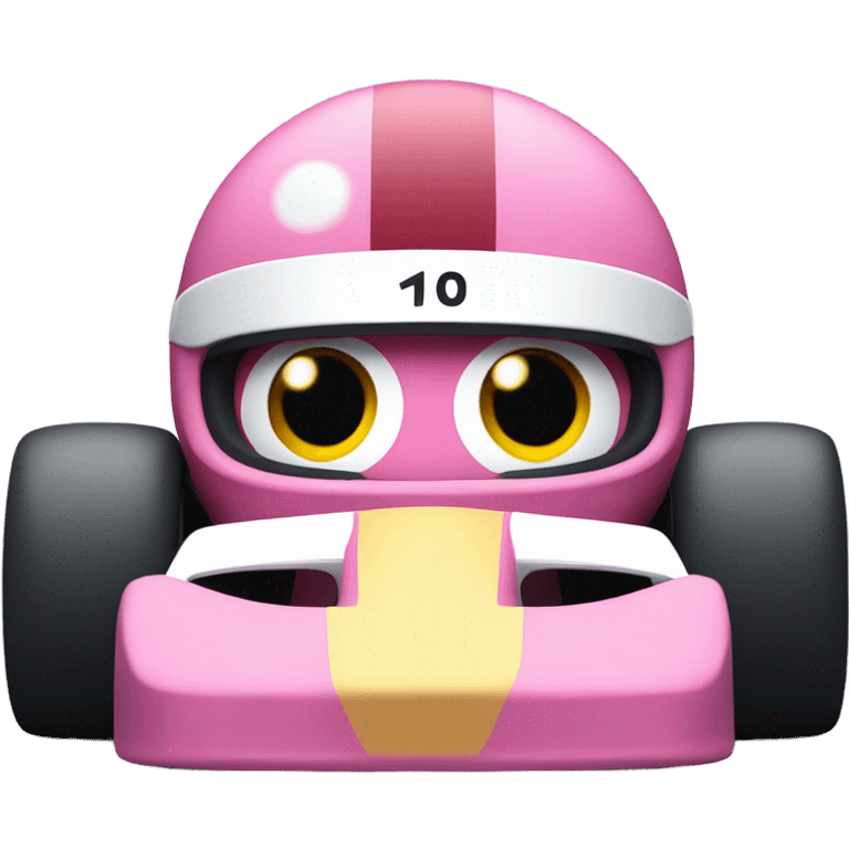 f1 racing car with Kirby eyes  emoji