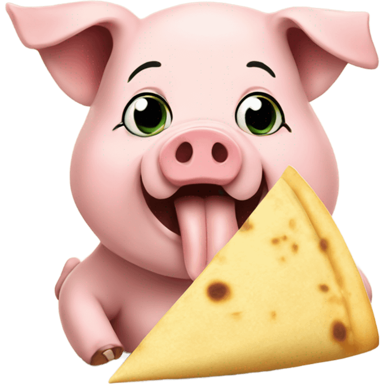 Pig eating tortilla emoji