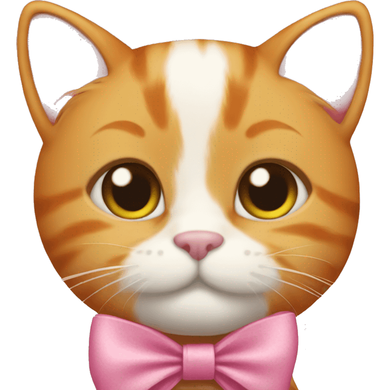 Ginger cat pink bow emoji