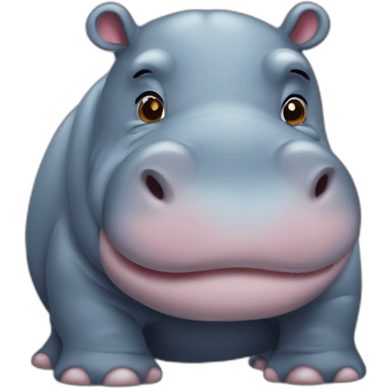 Cute little chubby Hippopotamus emoji