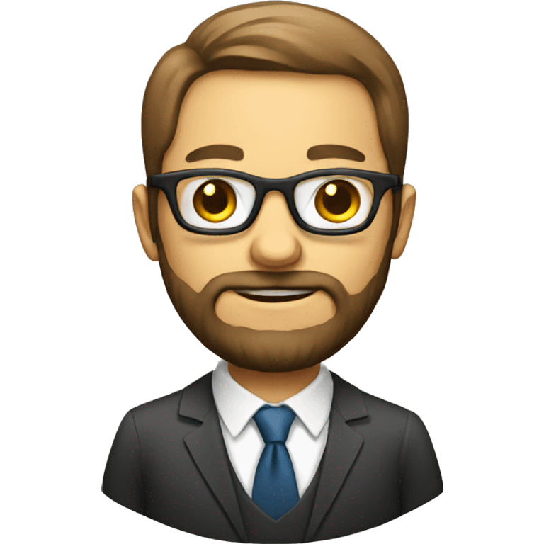 Businessman with a beard and eye glasses emoji