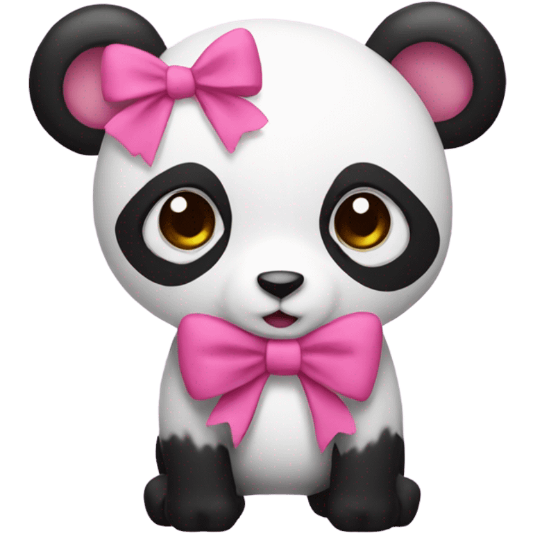 pink panda with bow emoji