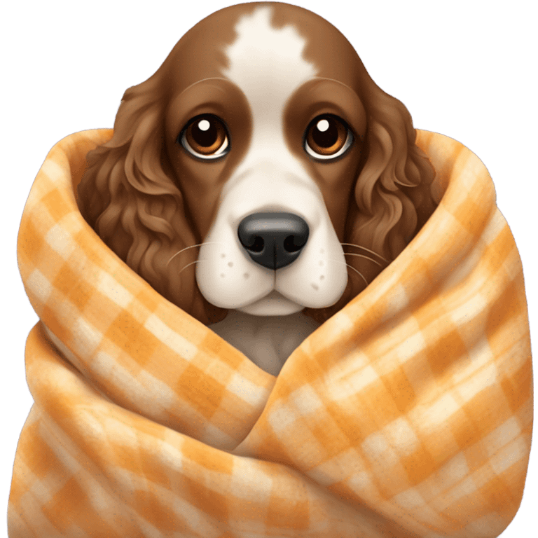 Cocker spaniel in a blanket emoji