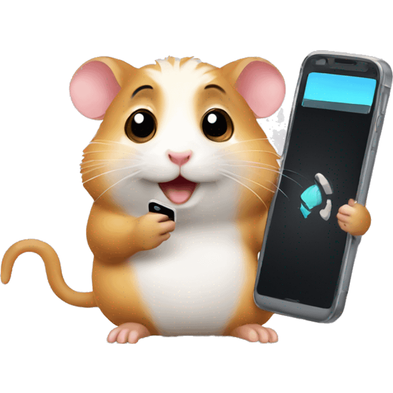 Hamster with phone emoji