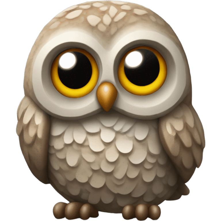 Rock shaped owl emoji