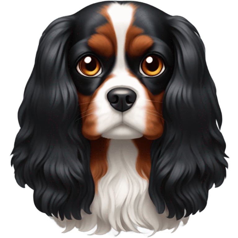 Black red and white King Charles spaniel  emoji