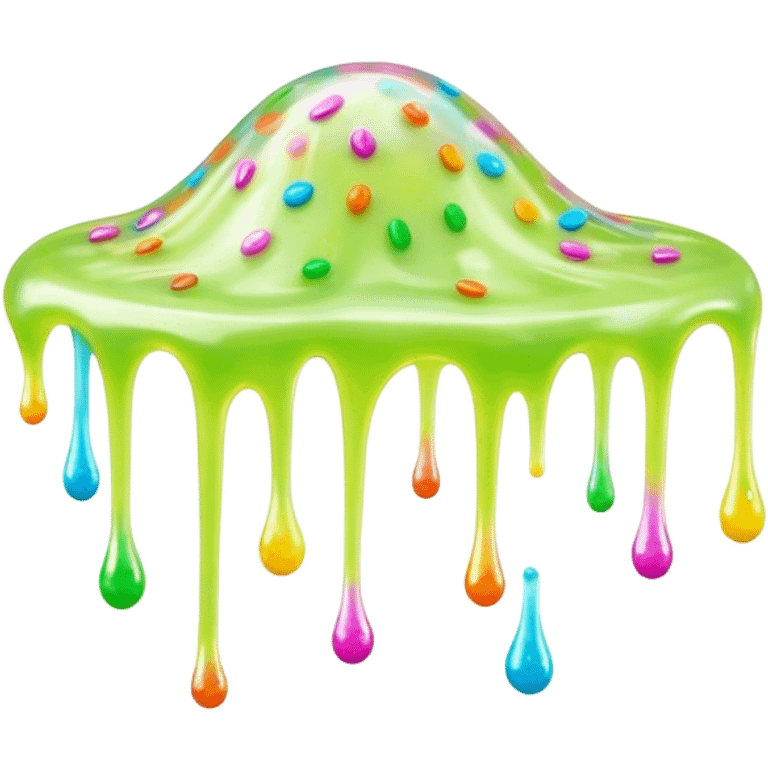 Cinematic Realistic Clear Slime Mixed with Sprinkles, ultra-transparent with suspended colorful candy-like specks, light refracting through each tiny piece, soft gelatinous texture catching highlights, stretching and bending in a mesmerizing way, glowing with a magical, almost surreal quality. emoji