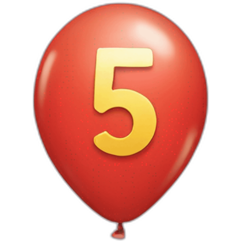 balloon with number five emoji