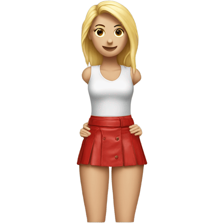 Red leather mini skirt isolated emoji