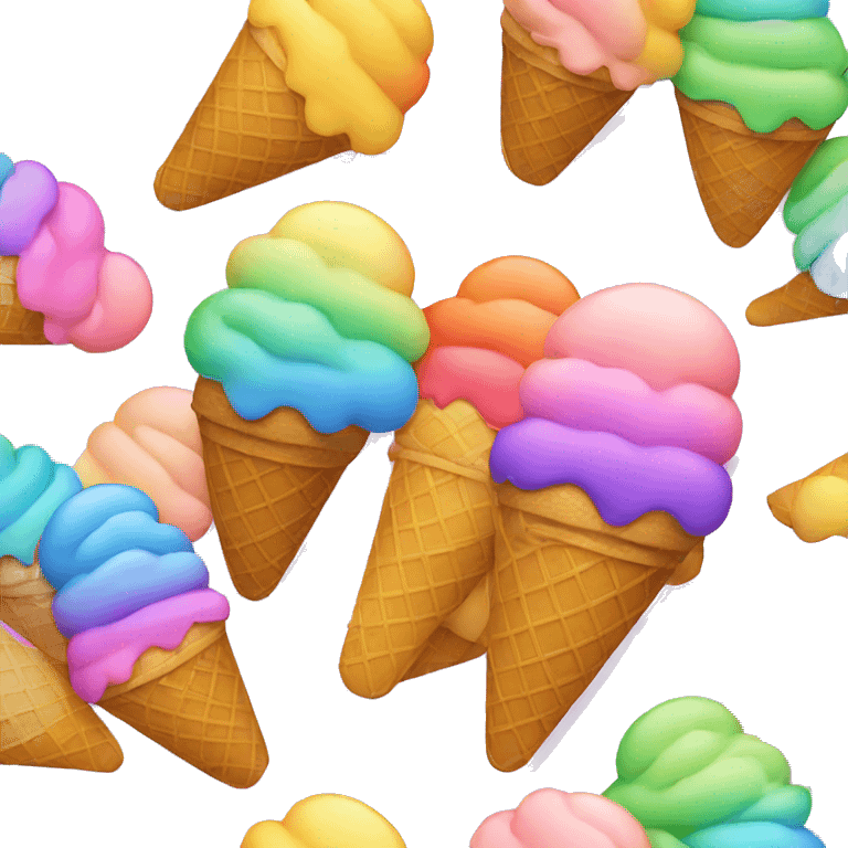 ice cream in rainbow colors emoji