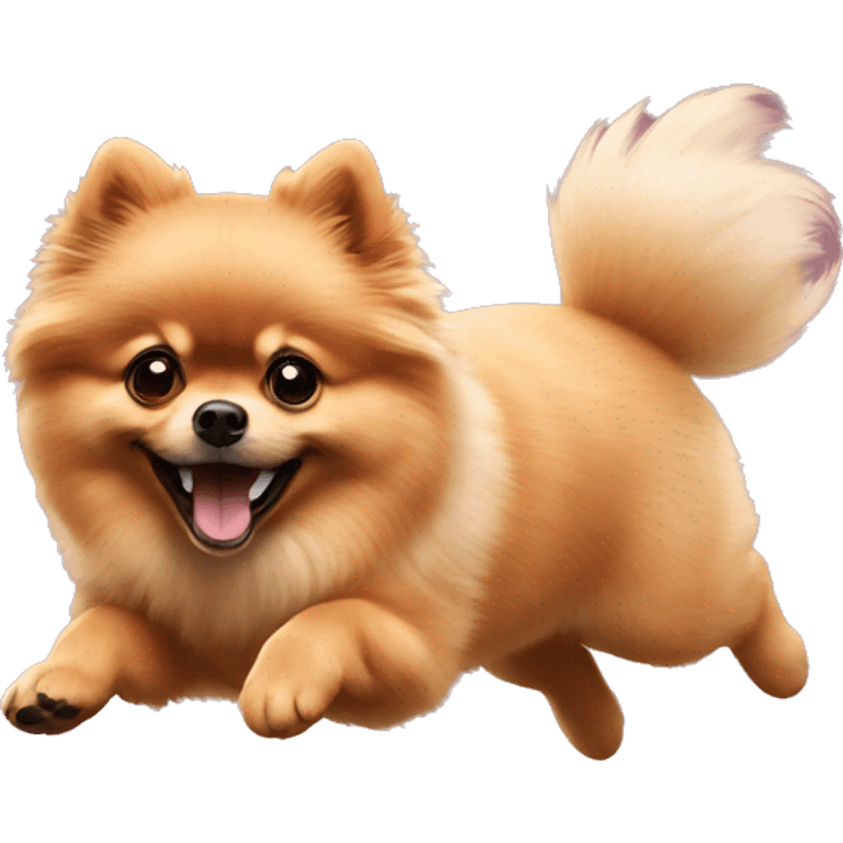 Pomeranian jumping emoji