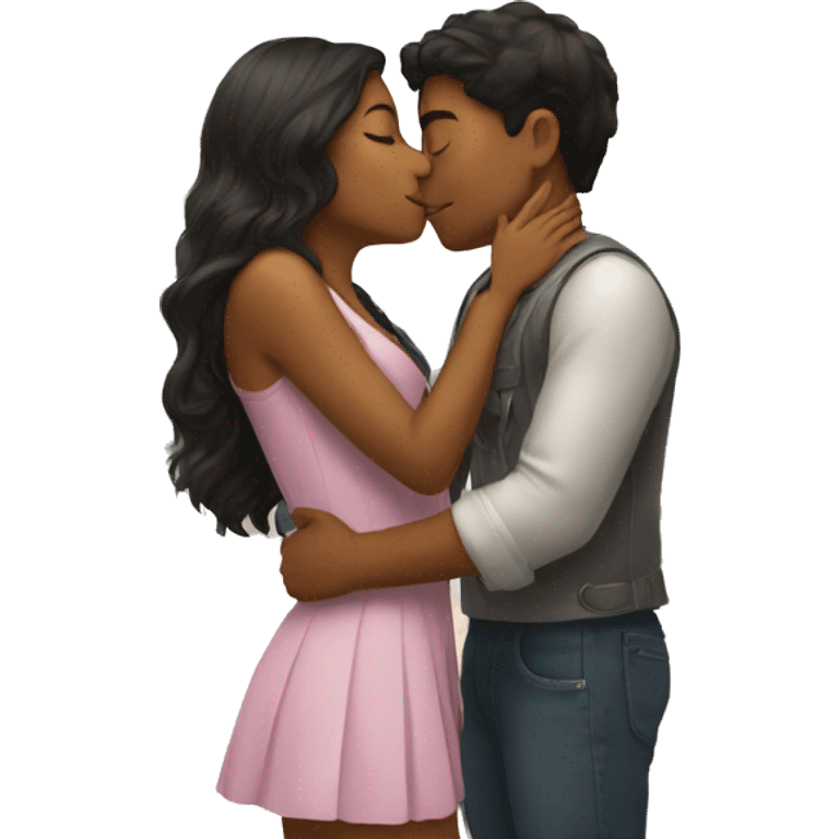 Smart boy kissing beautiful girl emoji